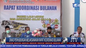 BERITA VIDEO : DINAS PERHUBUNGAN TANA TORAJA MELAKUKAN RAKOR FORUM LALU LINTAS DAN ANGKUTAN JALAN
