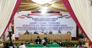 KPU Toraja Utara Gelar Rapat Pleno Terbuka Rekapitulasi dan Penetapan Hasil Penghitungan Suara