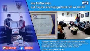 Jelang Akhir Masa Jabatan, Bupati Toraja Utara Terima Penghargaan Maturitas SPIP Level 3 dari BPKP