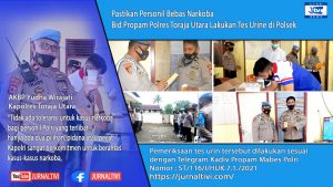Pastikan Personil Bebas Narkoba, Propam Polres Toraja Utara Lakukan Tes Urine di Polsek