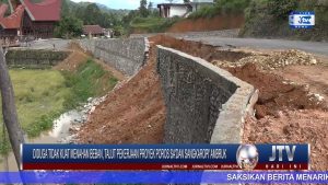 BERITA VIDEO : DIDUGA TIDAK KUAT MENAHAN BEBAN, TALUT PEKERJAAN PROYEK POROS SA’DAN SANGKAROPI’ AMBRUK