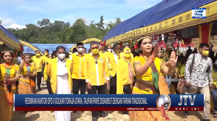 Berita Video : Resmikan Kantor DPD II Golkar Toraja Utara, Taufan Pawe Disambut Dengan Tarian Tradisional