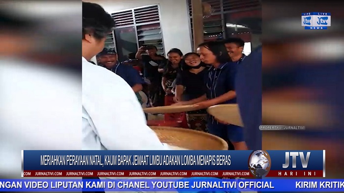 Berita Video : Meriahkan Perayaan Natal, Kaum Bapak Jemaat Limbu Adakan Lomba Menapis Beras