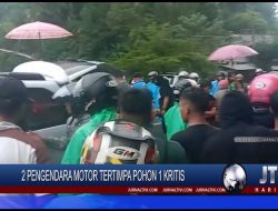 Berita Video : 2 Pengendara Motor Tertimpa Pohon, 1 Kritis