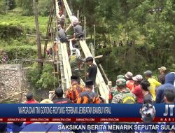 Berita Video : Warga, TNI dan Pemuda Pancasila Gotong Royong Perbaiki Jembatan Bambu Viral di Balusu