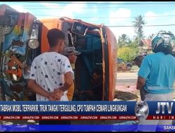 Tabrak Mobil Terparkir, Truk Tangki Terguling, CPO Tumpah Cemari Lingkungan
