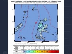 Gempa Magnitudo 5,8 Guncang Perairan Halmahera Barat Maluku Utara
