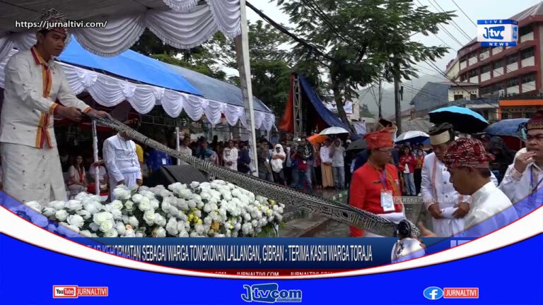 Berita Video : Diangkat Jadi Putra Toraja Oleh Tongkonan Lallangan, Gibran : Terima Kasih Warga Toraja