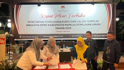 KPU Mamuju Tetapkan 30 Caleg Terpilih Dalam Pileg Tahun 2024