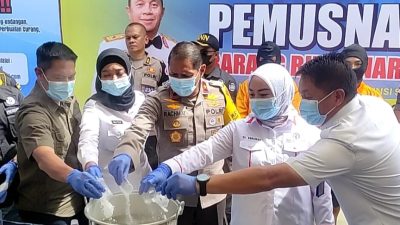 600 Gram Sabu Sabu Asal Malaisiyah Dimusnahkan Dengan Cara Direbus