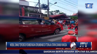 Berita Video : Viral..! Mobil Dinas Terobos Rombongan Drumband di Toraja Utara Diamuk Massa