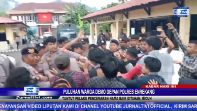 Berita Video : Puluhan Warga Demo Depan Polres Enrekang Tuntut Pelaku Pencemaran Nama Baik Ditahan, Ricuh