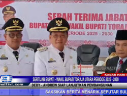 Berita Video : Sertijab Bupati – Wakil Bupati Toraja Utara Periode 2025 – 2030, Dedy – Andrew Siap Lanjutkan Pembangunan