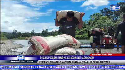 Berita Video : Dukung Program TMMD ke-123 Kodim 1427 Pasangkayu, Personel TNI Angkut Material Gunakan Perahu ke Dusun Terpencil