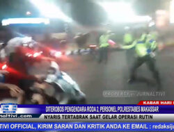 Berita Video : Diterobos Pengendara Roda 2, Personel Polrestabes Makassar  Nyaris Tertabrak Saat Gelar Operasi Rutin