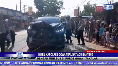 Berita Video : Mobil Kapolres Gowa Terlibat Adu Banteng Dengan Mini Bus di Poros Gowa – Takalar
