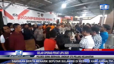 Berita Video : Gelar Operasi Pekat Lipu 2025, Polres Gowa Berhasil Ungkap 270 Pelaku Kejahatan