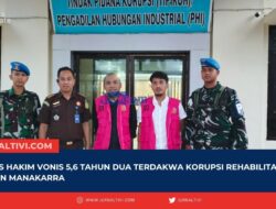 Majelis Hakim Vonis 5,6 Tahun Dua Terdakwa Korupsi Rehabilitasi Stadion Manakarra