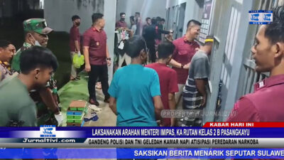 Berita Video : Laksanakan Arahan Kemterian ImiPas, Ka Rutan Kelas II B Pasangkayu, Gandeng Polisi dan TNI Geledah Kamar Napi Atisipasi Peredaran Narkoba