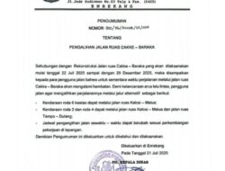 Ruas Cakke-Baraka Ditutup Sementara, Simak Rute Alternatif dari Dishub Enrekang