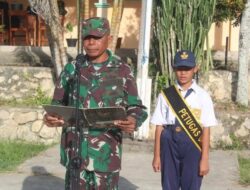 Satgas TMMD Kodim Enrekang Gelar Upacara Bendera di SMPN 4 Pekalobean, Tanamkan Nilai Patriotisme