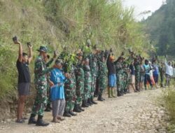 Implementasi Arahan KASAD, Dansatgas TMMD Enrekang Pimpin Penanaman Pohon di Desa Sasaran