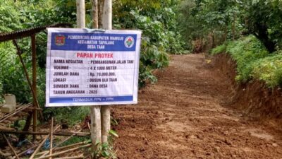 Proyek Pembukaan Jalan Tani dan Rabat Beton Desa Taan Tahun Anggaran 2025 Sudah Rampung Dikerjakan
