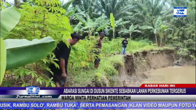 Berita Video : Abarasi Sungai di Dusun Sikente Sebabkan Lahan Perkebunan Tergerus, Warga Minta Perhatian Pemerintah