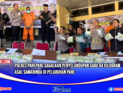 Polres Parepare Gagalkan Penyelundupan Sabu 44 Kilogram Asal Samarinda di Pelabuhan Pare