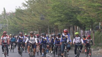 Fun Gowes Di Pattallassang Gowa, Dansat Brimob Polda Sulsel Wacanakan Tempat Pemakaman Keluarga Brimob Polda Sulsel