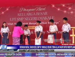 Berita Video : Rayakan Natal Tahun 2025, SMP N 1 Makale Usung Tema “Allah Hadir Untuk Menyelamatkan Keluarga” Disambut Antusias Wali dan Peserta Didik
