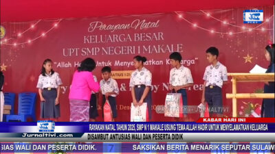 Berita Video : Rayakan Natal Tahun 2025, SMP N 1 Makale Usung Tema “Allah Hadir Untuk Menyelamatkan Keluarga” Disambut Antusias Wali dan Peserta Didik