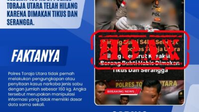 Beredar Isu Sabu 160 Kg Hilang Dimakan Tikus, Kapolres Toraja Utara : Itu Adalah Hoaks, Informasi Menyesatkan