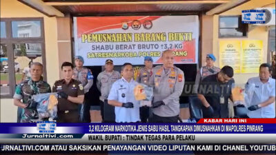 Berita Video : 3,2 Kilogram Narkotika Jenis Sabu Hasil Tangkapan Dimusnahkan di Mapolres Pinrang, Wakil Bupati : Tindak Tegas Para Pelaku