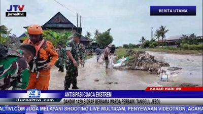Berita Video : Antisipasi Cuaca Ekstrem, Dandim 1420 Sidrap Bersama Warga Perbaiki Tanggul Jebol