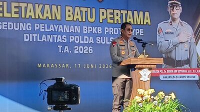 Berita Foto : Bakal Berdiri Megah Gedung Pelayanan BPKB Prototype Ditlantas Polda Sulsel