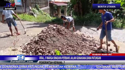 Berita Video : Viral..!! Warga Swadaya Perbaiki Jalan Gunakan Dana Patungan, Pemerintah Kemana..?