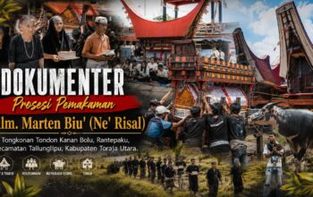 Video : Dukumenter Pemakaman Alm. Marten Biu’ (Ne’ Risal) di Tongkonan Tondon Kanan Bolu, Rantepaku, Kecamatan Tallunglipu, Kabupaten Toraja Utara.
