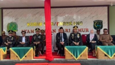 Kapolres Enrekang Hadiri Upacara HUT TNI ke-81 di Makodim 1419/Enrekang